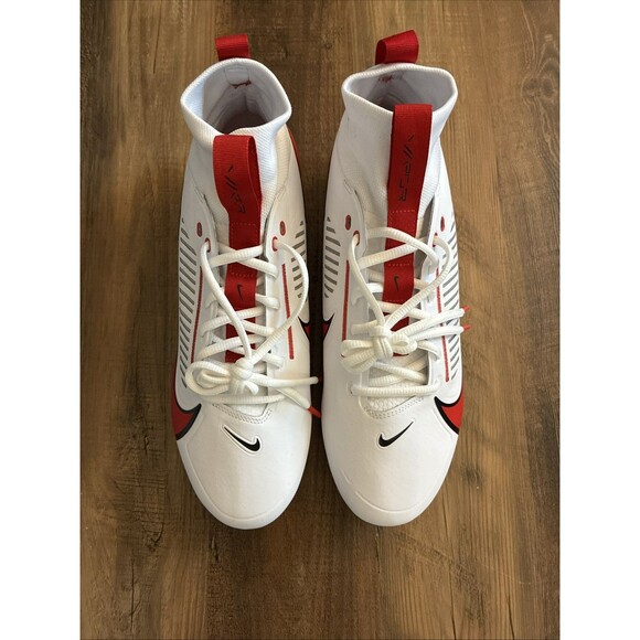 Nike Vapor Edge Pro 360 2 TB White Red Football Cleats Men Size 9 FQ4044-105 - Picture 3 of 7